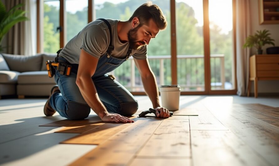 Guide complet pour poser un carrelage imitation parquet 1 4 3 4 : orientation, calepinage, motifs en chevrons, joints et installation murale